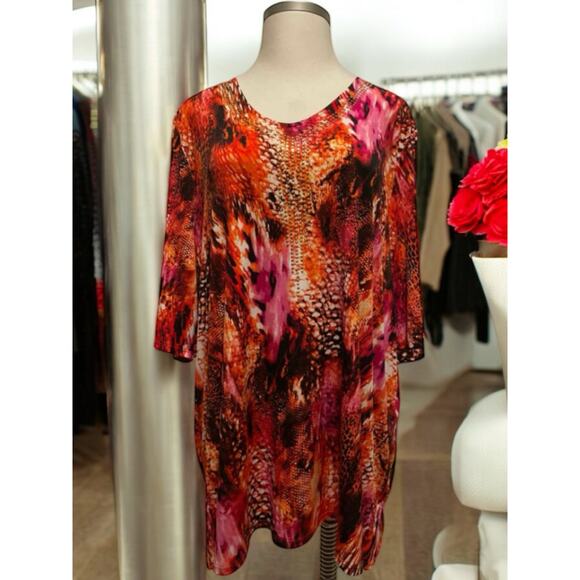 Size 5X Added Dimensions Multi-Color Casual Tunic Top - Picture 1 of 9